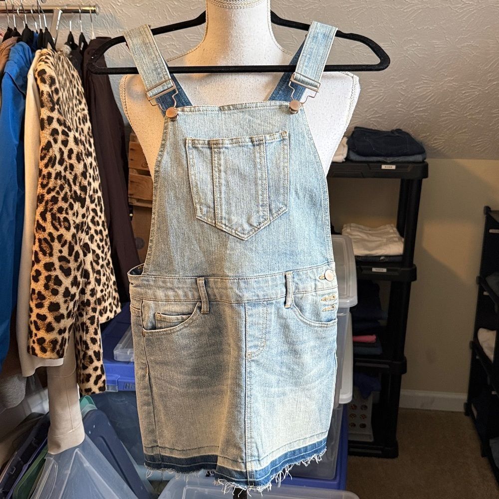 Juniors Dollhouse Denim Overalls Dress